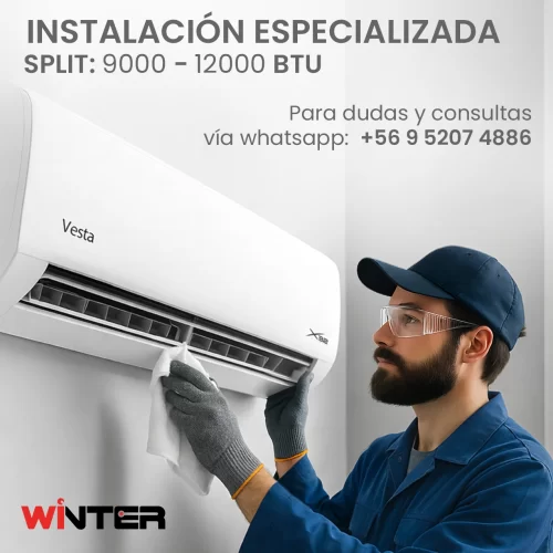 Instalación Especializada Winter A/C equipos split 9000 y 12000 BTU
